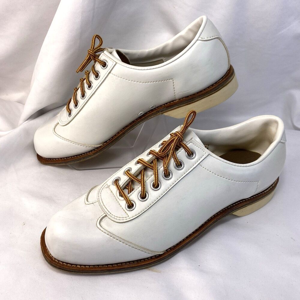Saga Comfort Derby Shoes Leather Sole Synthetic Upper Men's 7.5 White